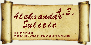 Aleksandar Šuletić vizit kartica